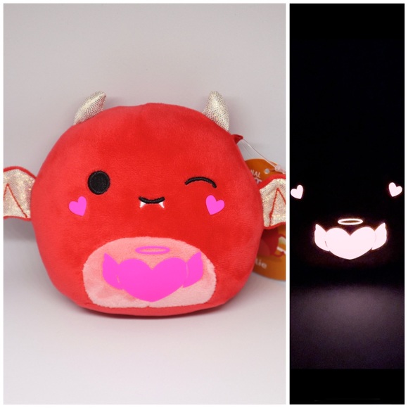 Custom Glow in the Dark Valentine’s Karlie Devil Bat Squishmallow Toy - Picture 1 of 8